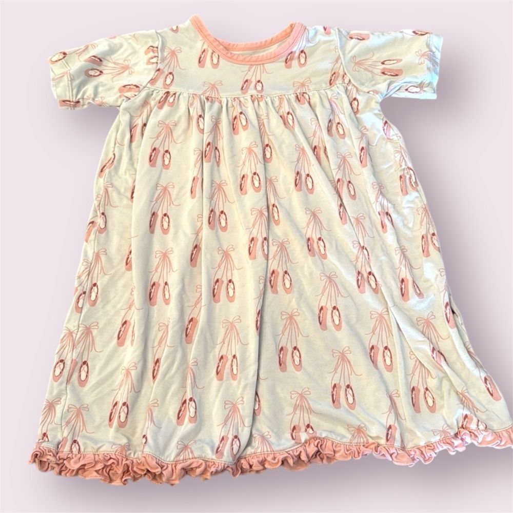 KICKEE PANTS Bamboo Classic Short Sleeve Swing Dress- Fresh Air Ballet